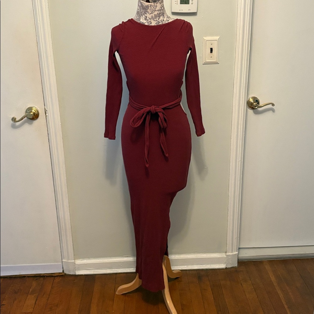 NWT Free People Ribbed Wrap Last Minute Midi Dress